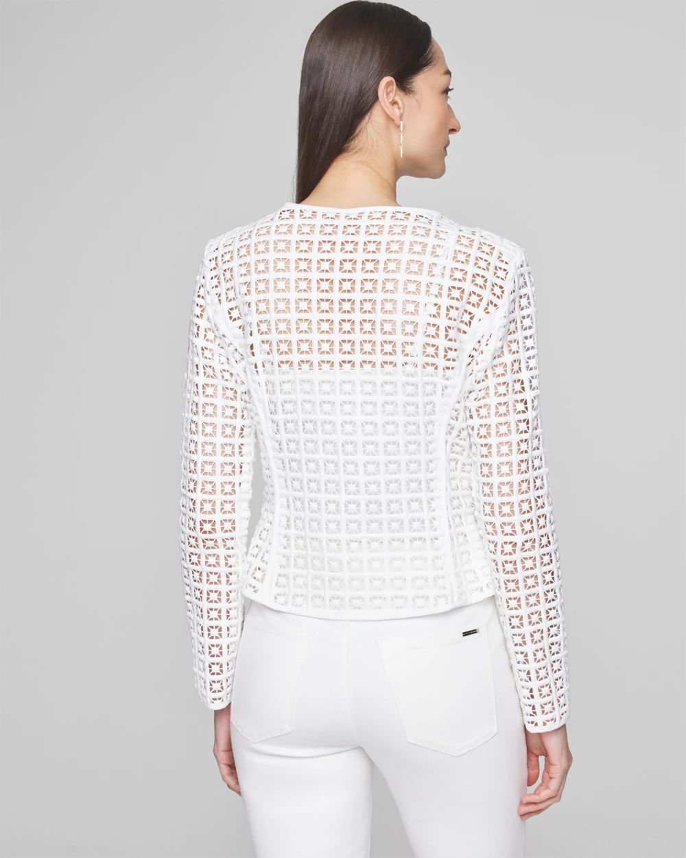 Openwork Geo Lace Jacket | White House Black Market
